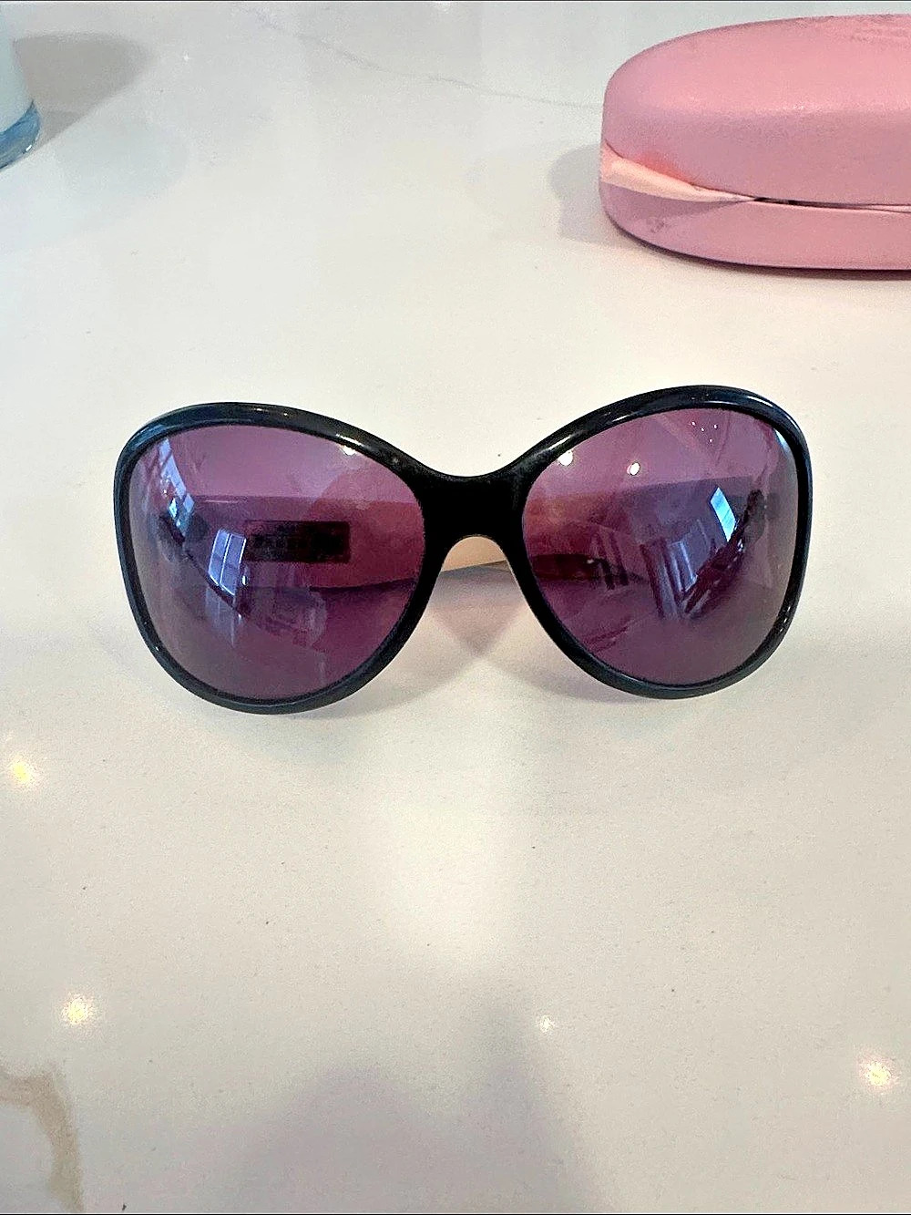 Oversized Hermes Sunglasses in Black & White